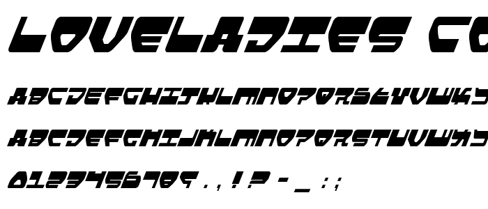 Loveladies Condensed Italic font